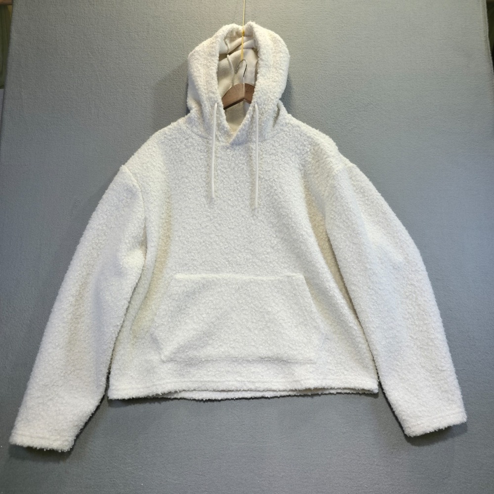 BooHoo Man Men's White‎ Hooded Sherpa Jacket Size Small